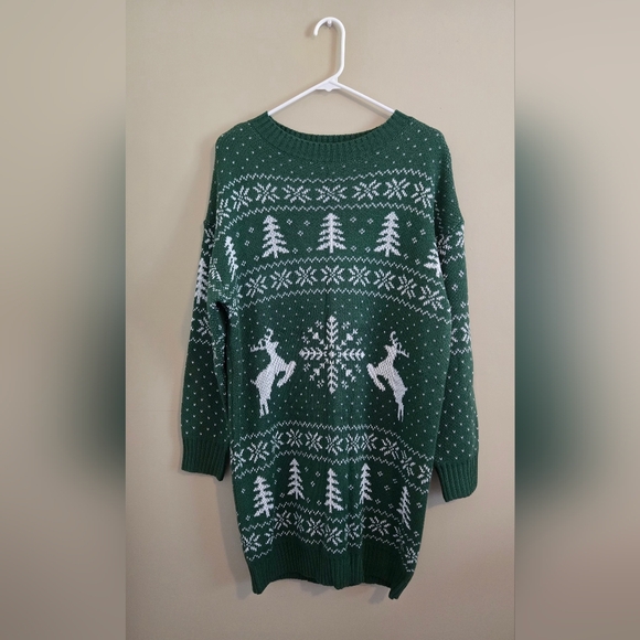 SHEIN Dresses & Skirts - Women’s Green Winter Sweater Dress Size Large, New Without Tags